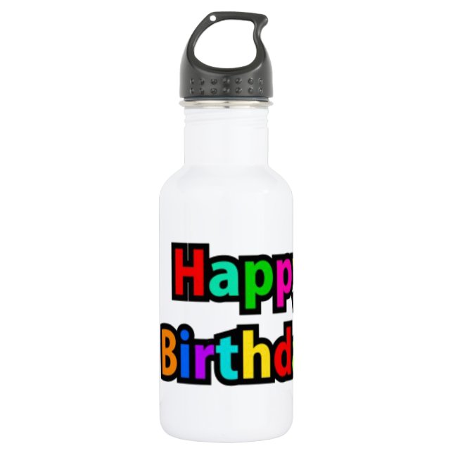 Botella De Agua Feliz Cumpleaños Textos (Anverso)