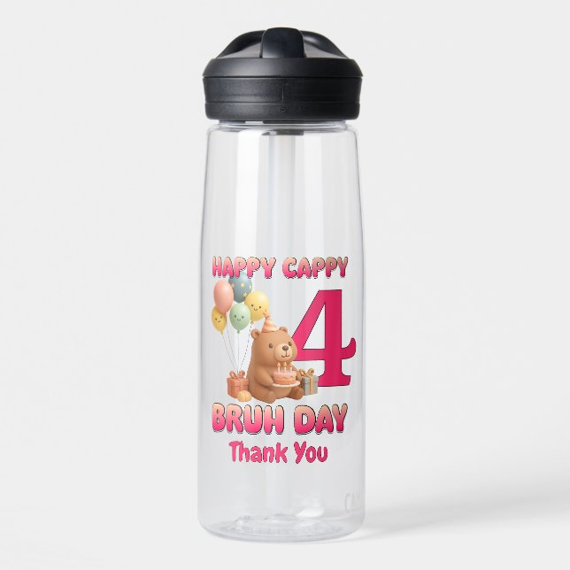 Botella De Agua FELIZ DÍA DE CAPPY BRUH Cumpleaños personalizado d (Delante)