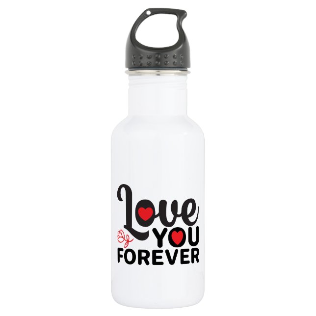 Botella De Agua Feliz Día de San Valentín - Te amo por siempre imá (Anverso)
