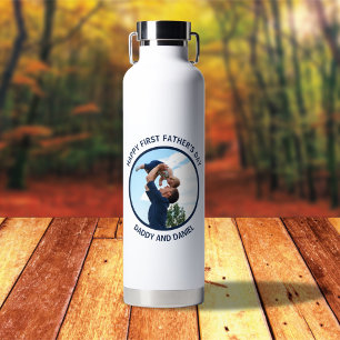 Botella De Agua Feliz Día del Primer Padre foto y texto Personaliz