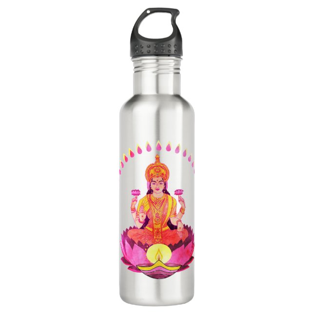 Botella De Agua Feliz Diwali - Diosa Deepalavi Lakshmi 1 (Anverso)