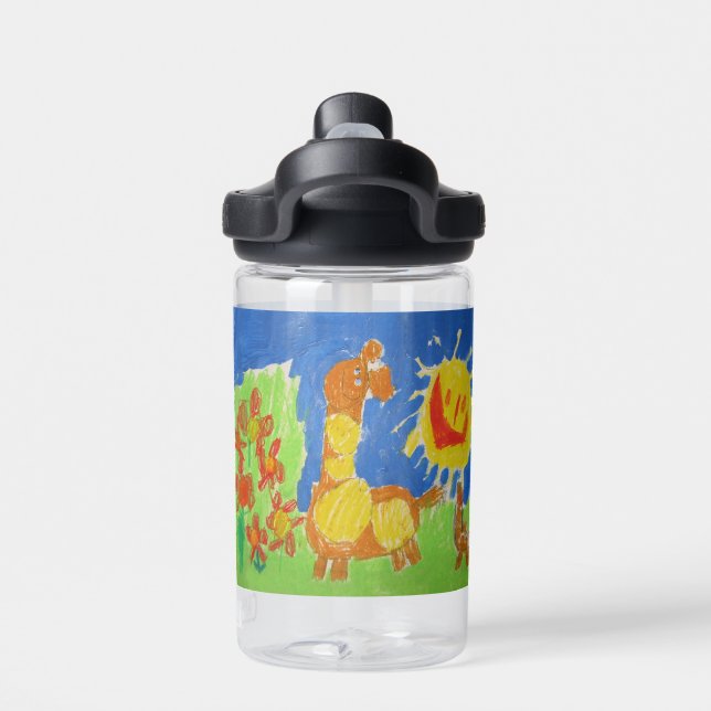 Botella De Agua Feliz Giraffe (Parte trasera)