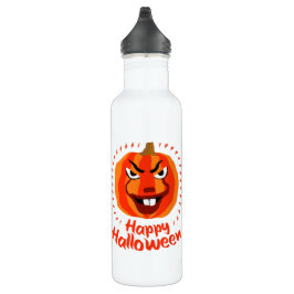 Botella De Agua 🎃 Feliz Halloween - Calabaza divertida, asustada 