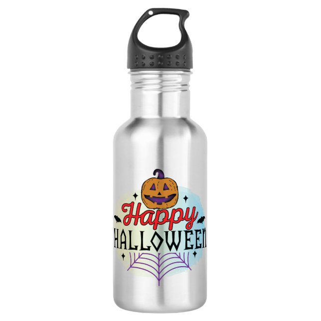 Botella De Agua Feliz Halloween, Halloween, Espantoso, Disfraz (Anverso)