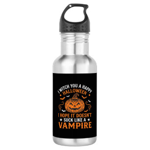 Botella De Agua Feliz Halloween Vampiro Calabaza Bruja Sombrero Mu