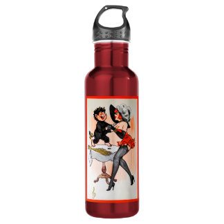 Botella De Agua Feliz Krampus con la Navidad Vintage de la Temptre