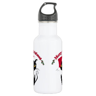 Botella De Agua Feliz Navidad Gato Kitty