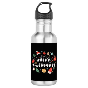 Botella De Agua Feliz Navidad - Lenguaje de Señas Americano III