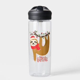 Botella De Agua Feliz Navidad Sloth Cute Holidays
