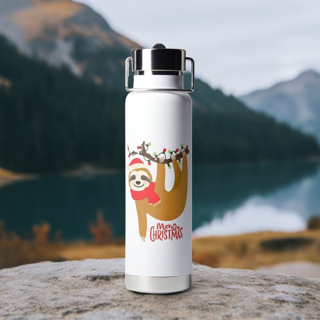 Botella De Agua Feliz Navidad Sloth Cute Holidays (Subido por el creador)
