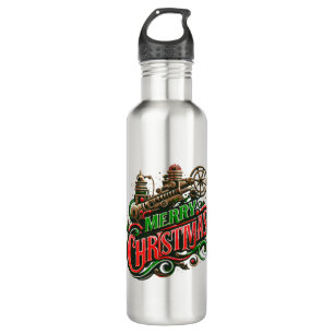 Botella De Agua Feliz Navidad steampunk