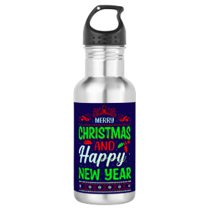 Botella De Agua Feliz Navidad y Feliz Año Nuevo-61064
