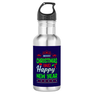 Botella De Agua Feliz Navidad Y Feliz Año Nuevo-61064