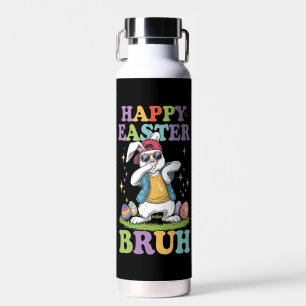 Botella De Agua Feliz Pascua Bruh Funny Dabbing Bunbit Bro