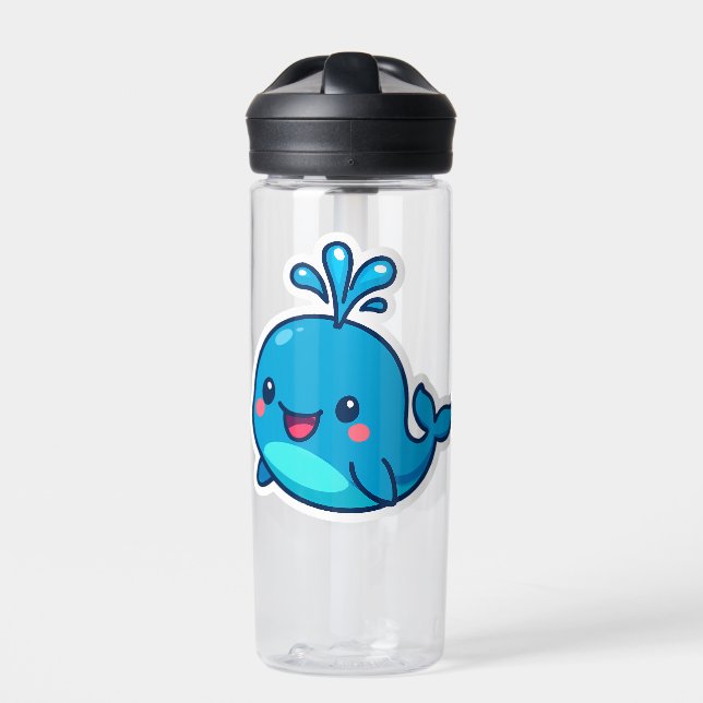 Botella De Agua Feliz Pegatina de ballenas de Kawaii - amigo íntim (Delante)
