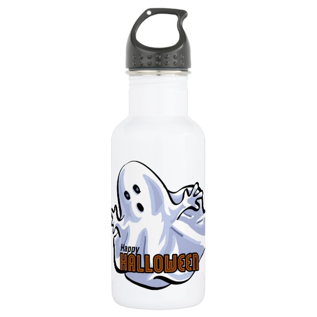 Botella De Agua Feliz Personalizado fantasma de Halloween (Anverso)