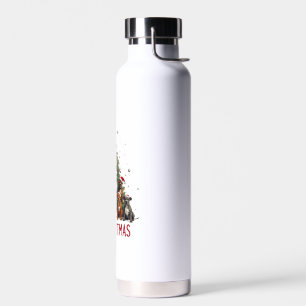Botella De Agua Feliz Pitmas Pitbull Perro Suéter Feo De Navidad T