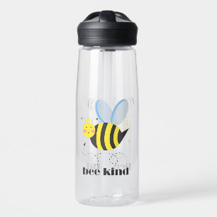 Botella De Agua Feliz princesa de abejas con corona y lema Bee Kin