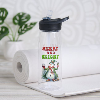 Botella De Agua Feliz y brillante Snowman