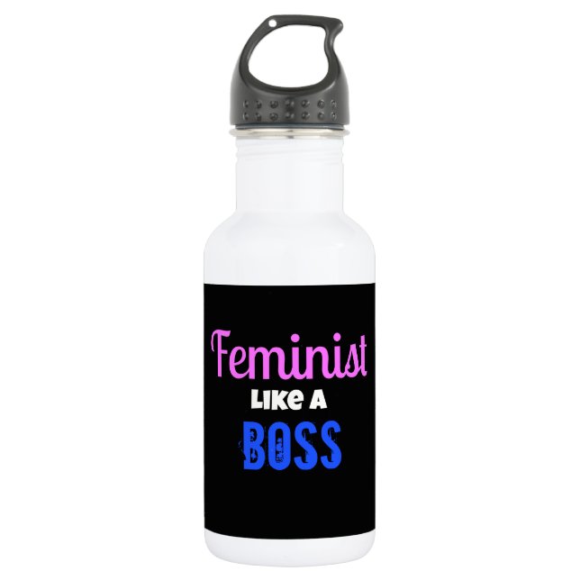 Botella De Agua Feminista como Boss (Anverso)