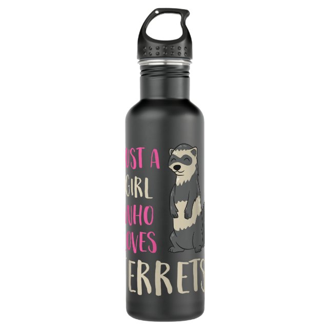 Botella De Agua Ferret Mom Ferret Chica Sólo un Chica que ama a Fe (Anverso)