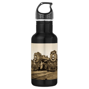 Botella De Agua Ferrocarril gemelo de las locomotoras del vintage