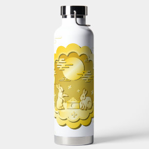 Botella De Agua Festival de Otoño de Otoño Mooncake Moon Rabbit
