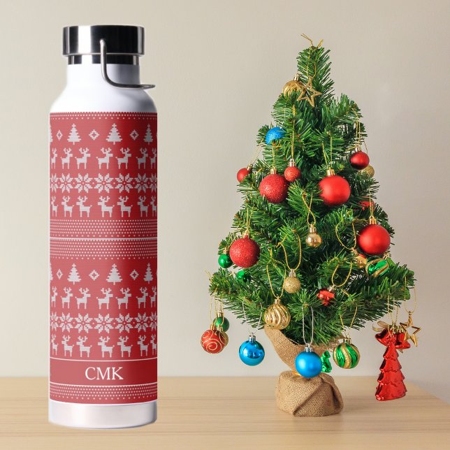 Botella De Agua Festividad personalizada de renos para Navidades r (Subido por el creador)