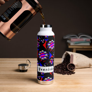 Botella De Agua Fibonacci 'Fish Black' por Kenneth Yoncich