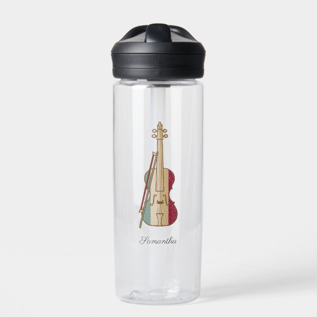 Botella De Agua Fiddle Whisperer Violin Personalizado Música (Delante)