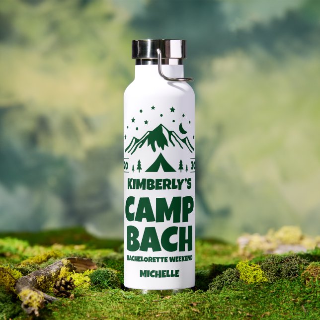 Botella De Agua Fiesta de Despedida de Soltera de Camping Verde (Subido por el creador)