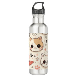 Botella De Agua Fiesta de patrón de gatito simple de gato mascota