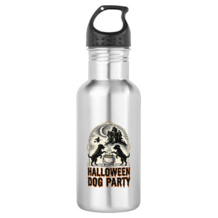 Botella De Agua Fiesta de Perros de Halloween Diseño de Caldero de
