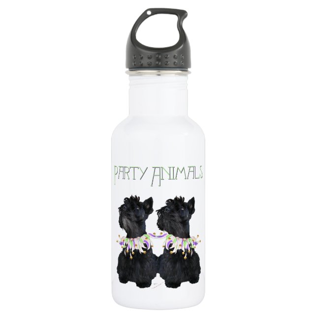 Botella De Agua Fiesta de Terriers Escoceses Animal (Anverso)