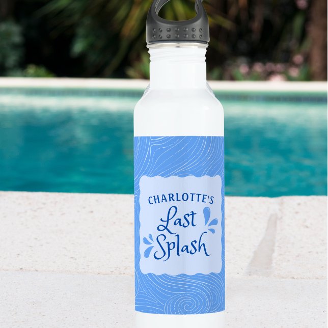 Botella De Agua Fiesta personalizada de soltero "Last Splash" (Subido por el creador)