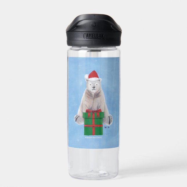 Botella De Agua Fiesta polar - Arte infantil para CHOC (Atrás)