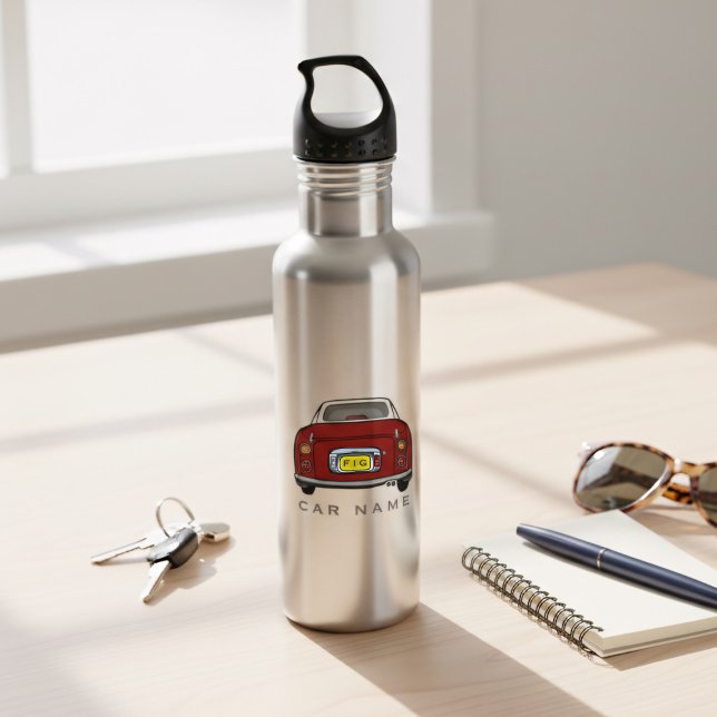 Botella De Agua Figaración Cute Rojo Figaro Nombre de Coche Monogr (Stay refreshed all day with this cute red Figaro water bottle. )