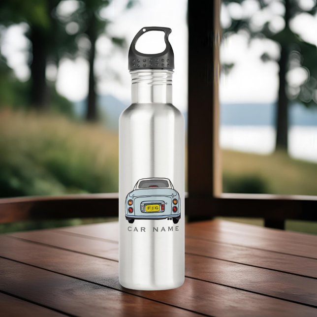 Botella De Agua Figaraciones Pale Aqua Figaro Nombre del Coche Mon (Add your car name (or yours) to this cute pale aqua figaro water bottle. Great for road trips!)