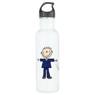 Botella De Agua Figura masculina enfermera - azul del palillo