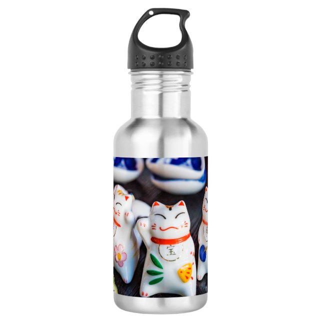 Botella De Agua Figurillas de gato que llama (Anverso)