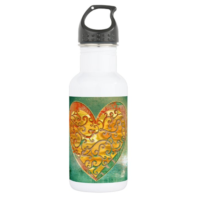 Botella De Agua Filigree Pop Art Heart (Anverso)