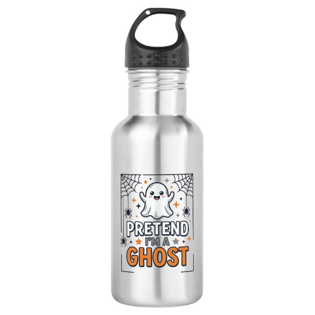 Botella De Agua Finge Que Soy un Fantasma Lindo Halloween (Anverso)