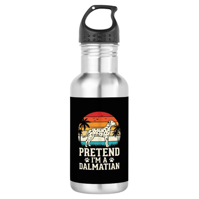 Botella De Agua Finge que soy un perro retro dálmata (Anverso)