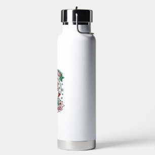 Botella De Agua Fino viejo Navidad Santa Claus Árboles Copos de ni