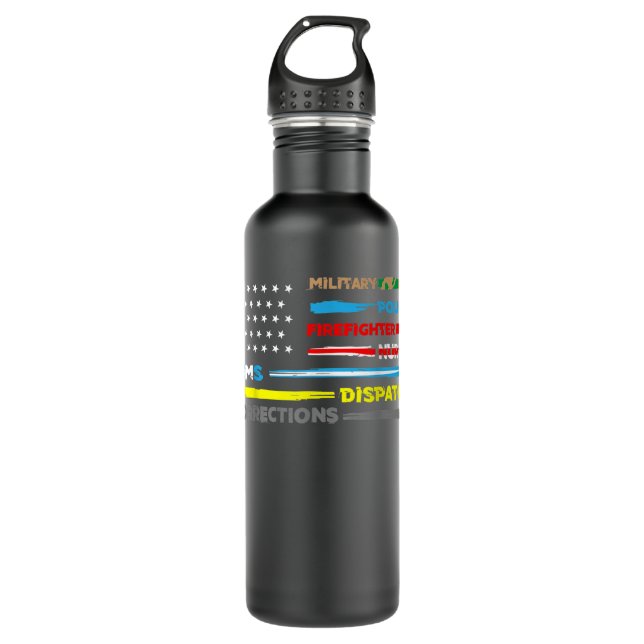 Botella De Agua First Responders Hero Flag - Nurse EMS Police Fire (Anverso)