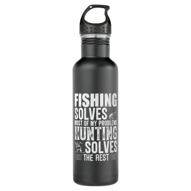 Botella De Agua Fisher Fishing Solves Most Of My Problems (Anverso)