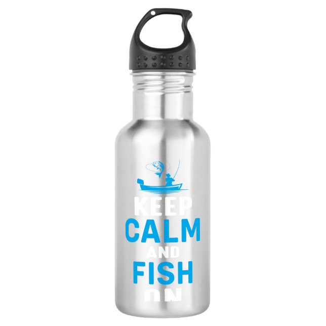 Botella De Agua Fisher Gift Keep Calm And Fish On (Anverso)