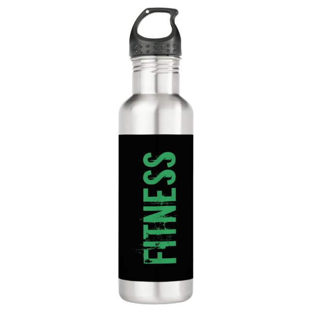 Botella De Agua Fitness Personal Trainer Bodybuilding Moderno Negr (Anverso)