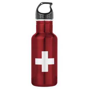 Botella De Agua Flag of Switzerland Svizzera - Suiza Suisse -
