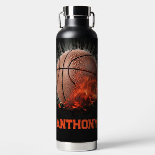 Botella De Agua Flamando el baloncesto con nombre